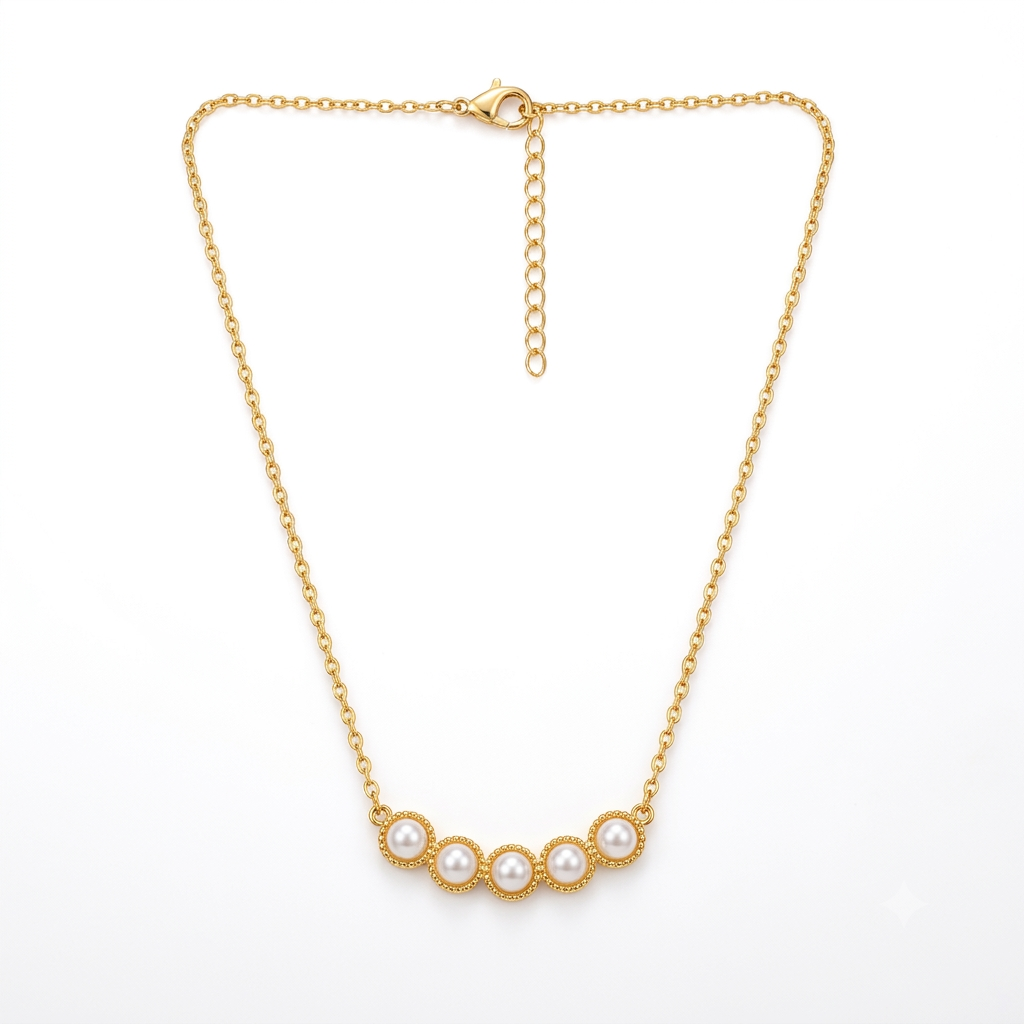Grace Geometric Pearl Splice Necklace