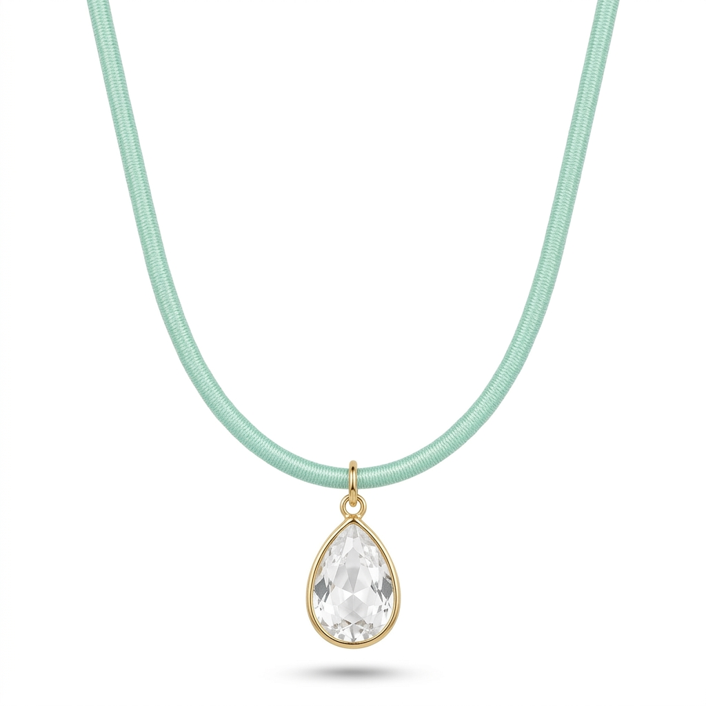 Grace Aurora Water Drop Glass Pendant Necklace