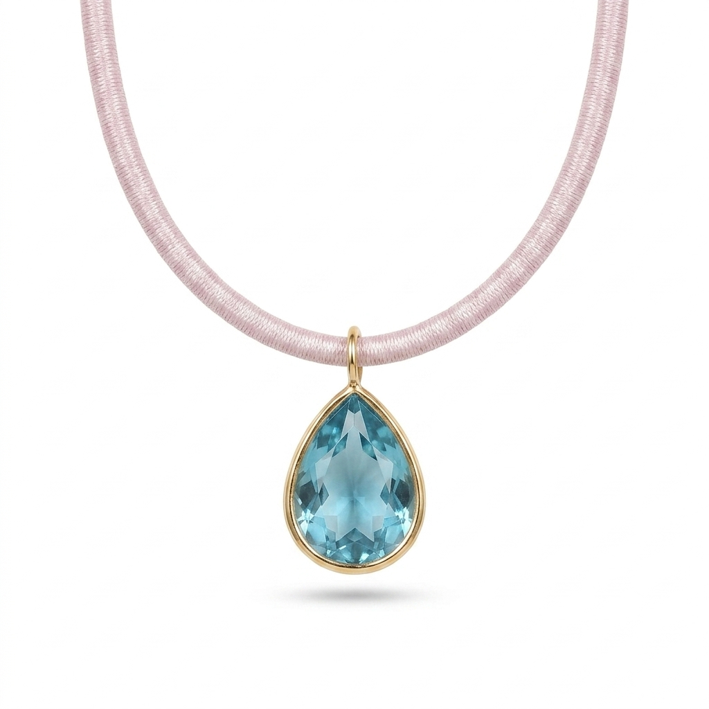 Grace Aurora Water Drop Glass Pendant Necklace