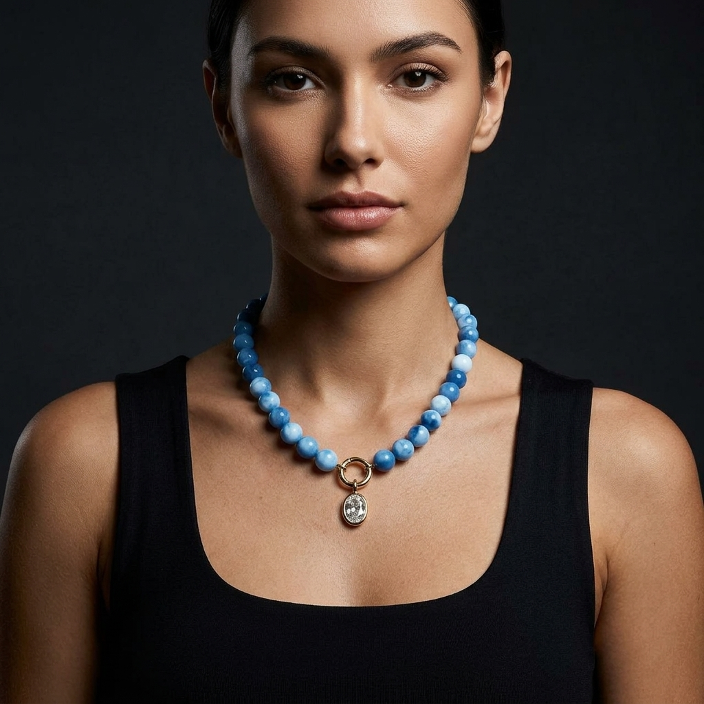 Grace Geometric Beaded Zircon Necklace