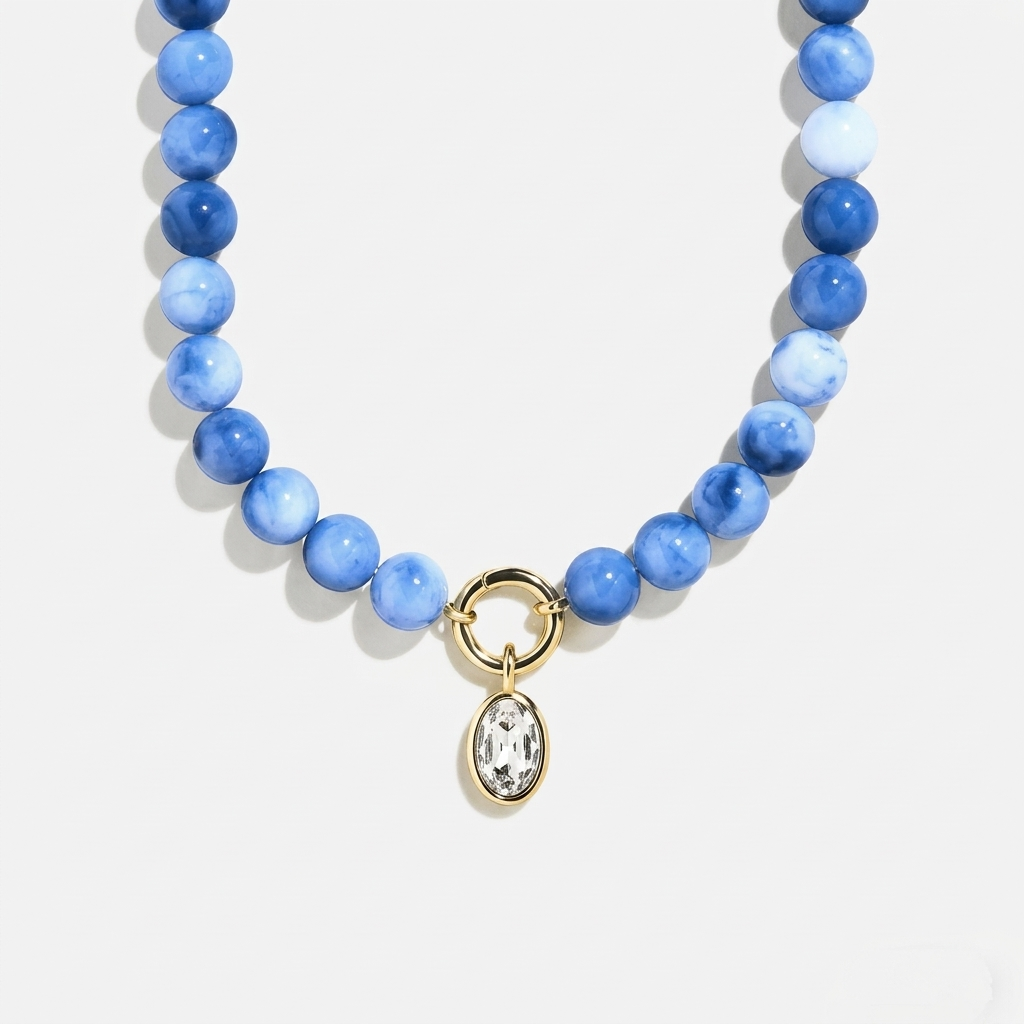 Grace Geometric Beaded Zircon Necklace