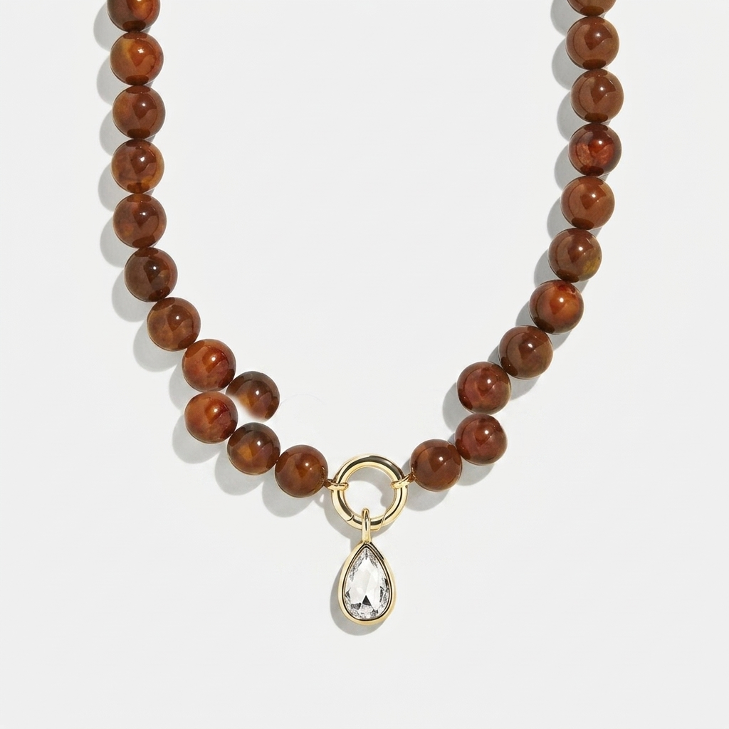 Grace Geometric Beaded Zircon Necklace