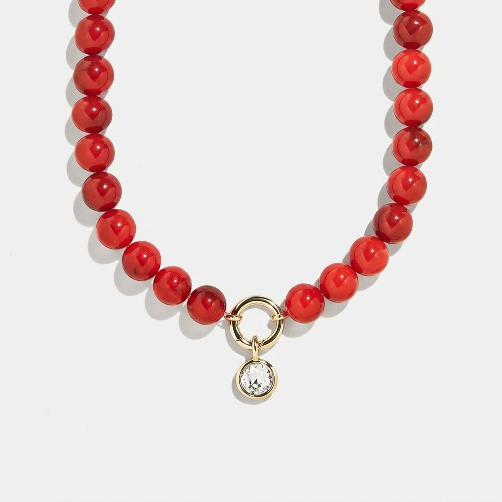Grace Geometric Beaded Zircon Necklace
