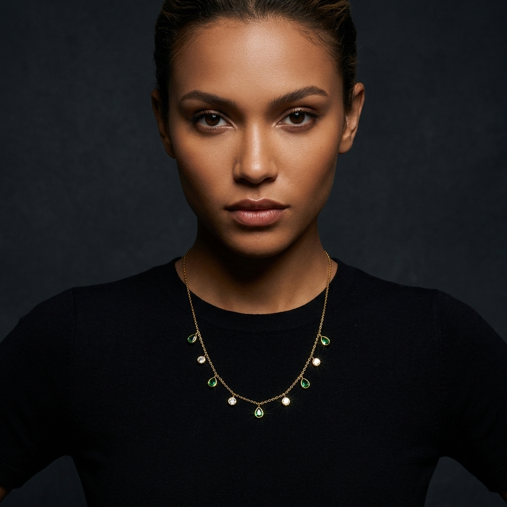 Grace Multicolor Zircon Tassel Layered Necklace