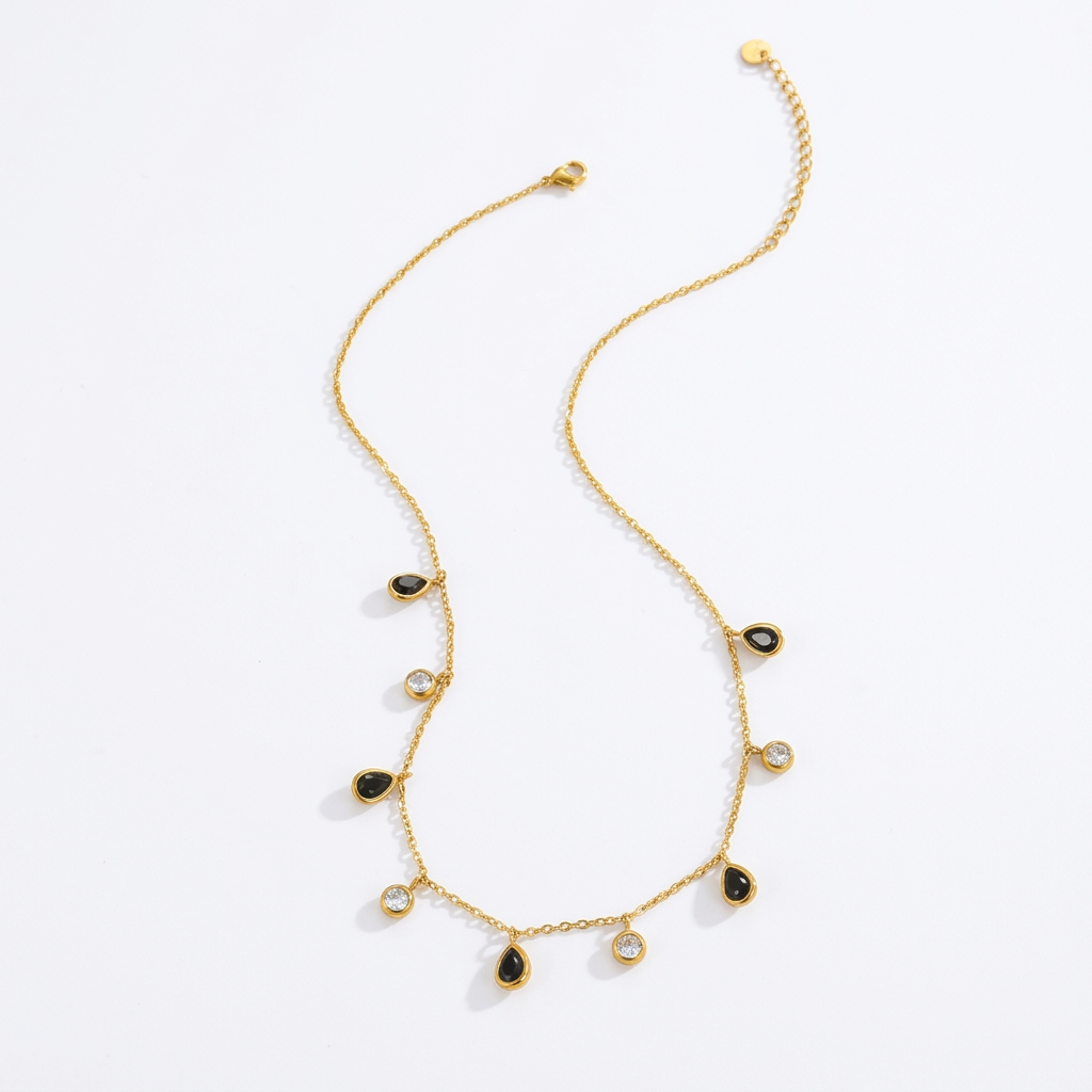 Grace Multicolor Zircon Tassel Layered Necklace