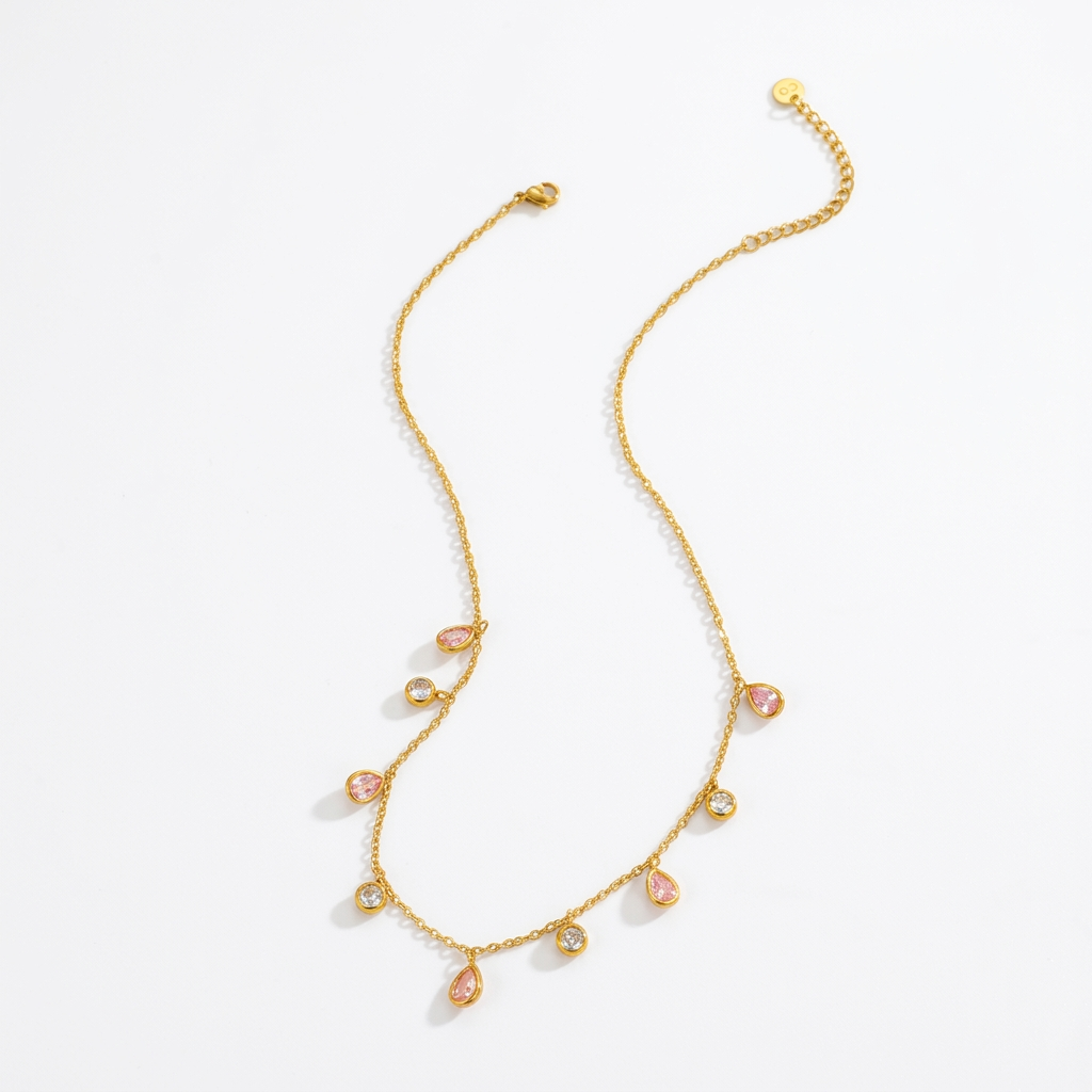 Grace Multicolor Zircon Tassel Layered Necklace