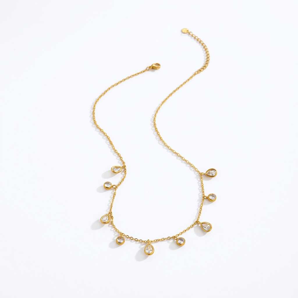 Grace Multicolor Zircon Tassel Layered Necklace