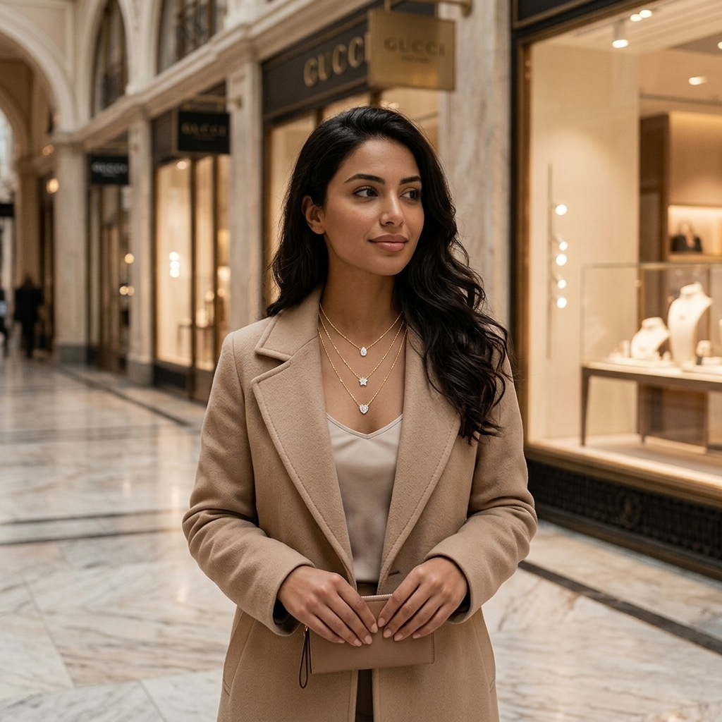 Grace Solene Multi Layer Stacked Charm Necklace